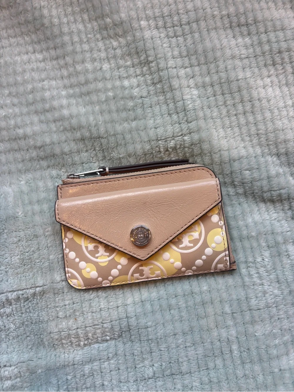T Monogram Leather Card Case
